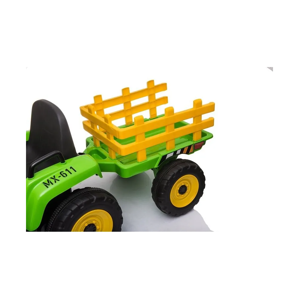 Traktor dziecięcy 12V z solidnymi kołami i wytrzymałą konstrukcją