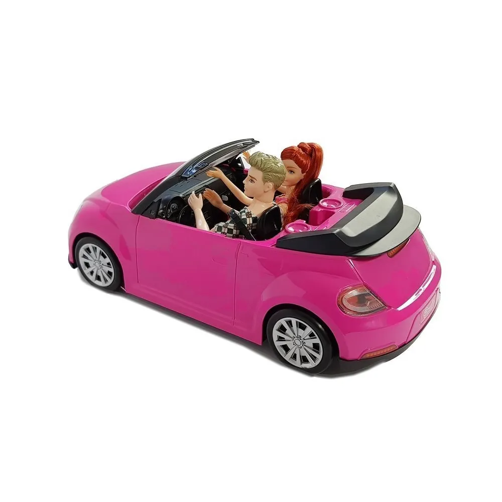 Auto dla lalek z realistycznym wnętrzem i obracającymi się kołami