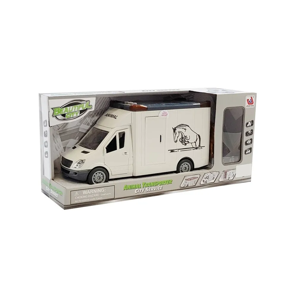 Ciężarówka do transportu koni z gumowymi kołami i zdejmowanym dachem