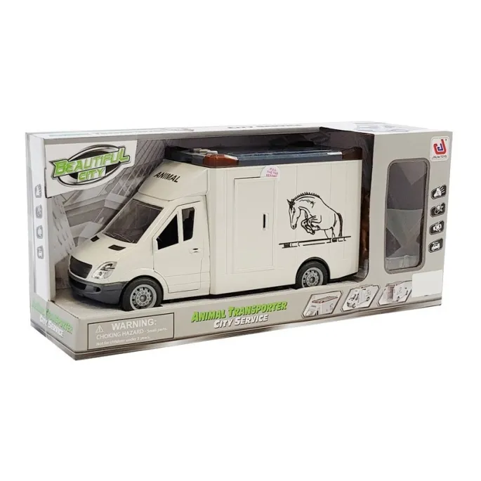 Ciężarówka do transportu koni z gumowymi kołami i zdejmowanym dachem