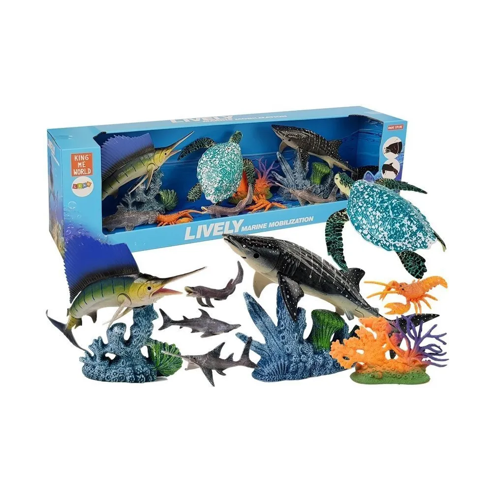Zestaw z figurkami zwierząt morskich z ruchomymi elementami dla dzieci