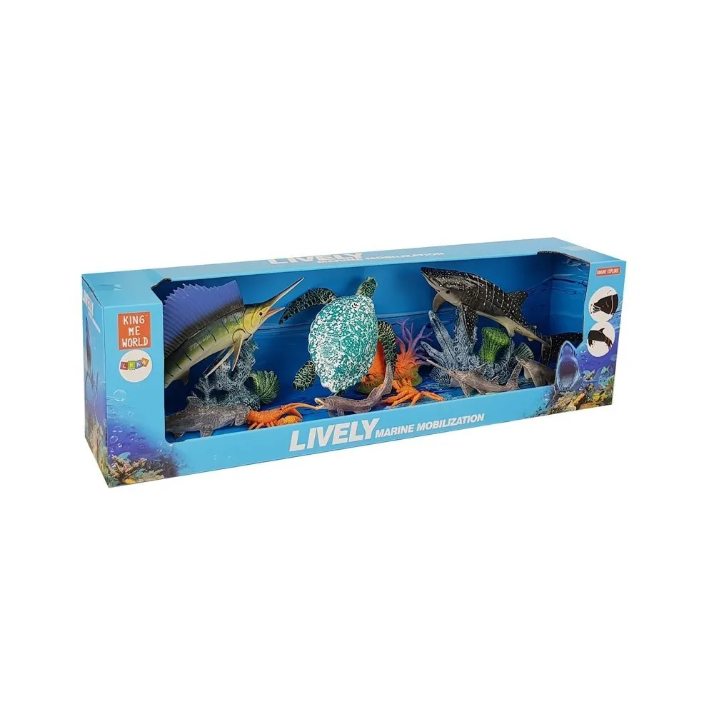 Kolorowy zestaw zwierząt wodnych z bezpiecznego materiału