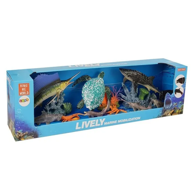 Kolorowy zestaw zwierząt wodnych z bezpiecznego materiału