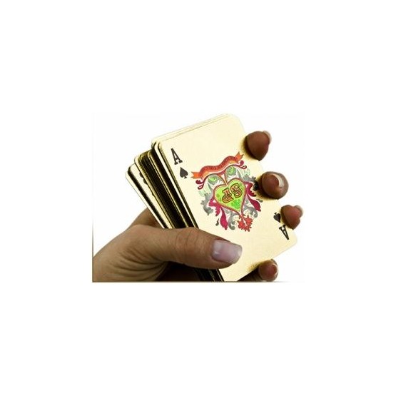 Karty do gry plastikowe złote w ozdobnej szkatułce E1