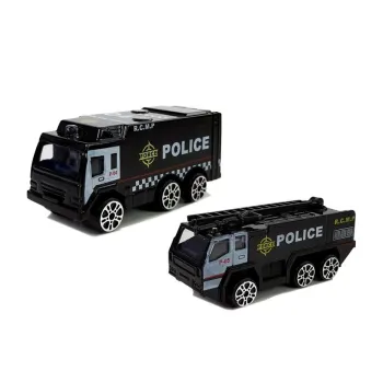 Samolot policyjny zabawka z rampą, efektami dźwiękowymi i świetlnymi