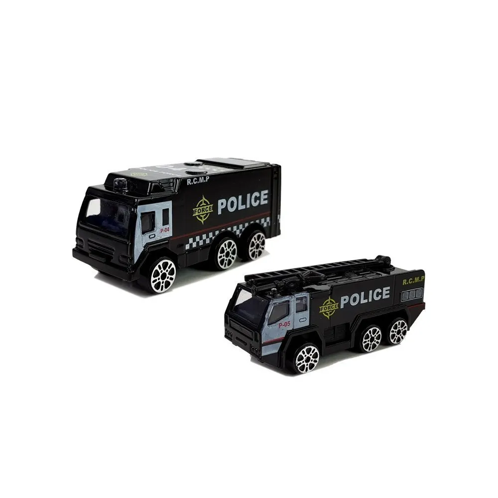 Samolot policyjny zabawka z rampą, efektami dźwiękowymi i świetlnymi