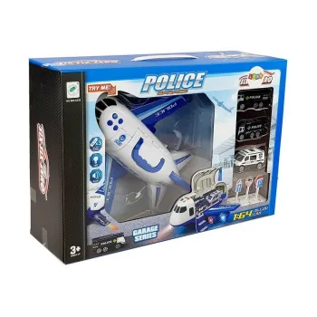 Zabawka samolot policyjny otwierany z dodatkami, idealna na prezent