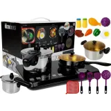 Zestaw kuchenny ze stali nierdzewnej z płytą indukcyjną i garnkami dla dzieci