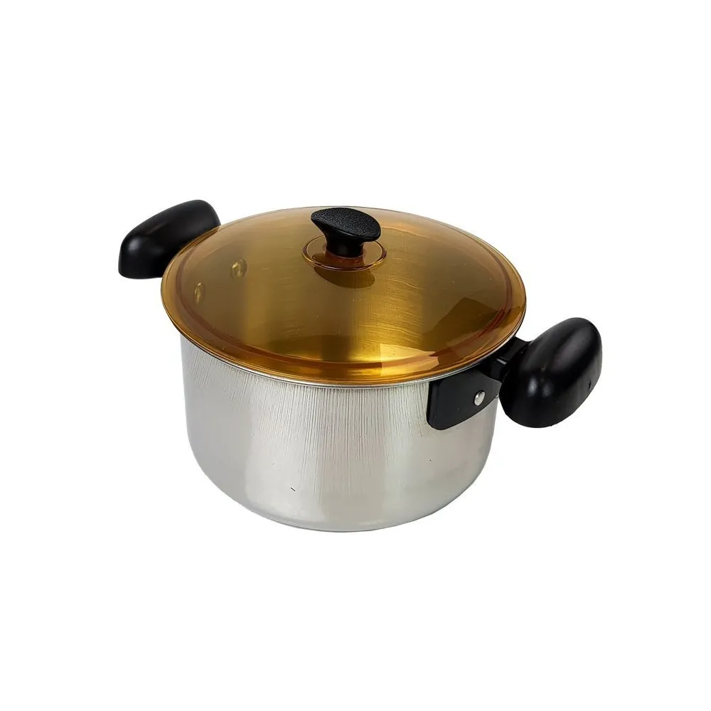 Szczegółowy widok garnków ze stali nierdzewnej z pokrywkami do zabawy