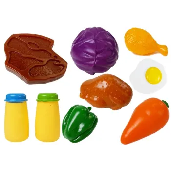 Artykuły spożywcze z zestawu kuchennego, idealne do zabawy w gotowanie