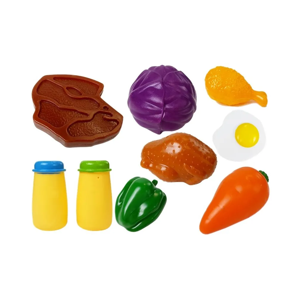 Artykuły spożywcze z zestawu kuchennego, idealne do zabawy w gotowanie