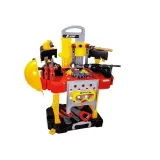 Zabawka warsztatowa dla dzieci z akcesoriami w czerwono-żółtych kolorach