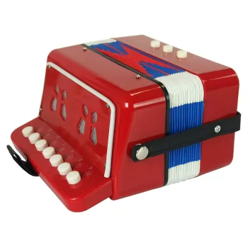 Instrument akordeon dla dzieci powyżej 3 roku życia, kolor czerwony