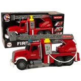 Czerwona ciężarówka straży pożarnej z wężem wodnym dla dzieci