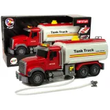 Biała ciężarówka cysterna zabawkowa z efektami dźwiękowymi i świetlnymi