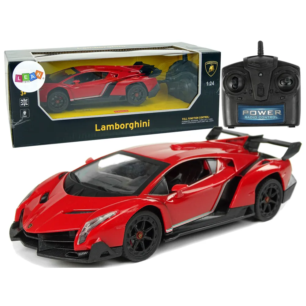 Auto R/C Lamborghini Veneno czerwone widok z boku