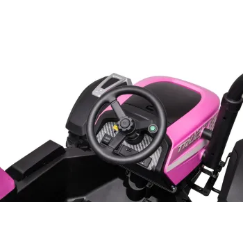 traktor na akumulator blt-206 różowy na tle białym