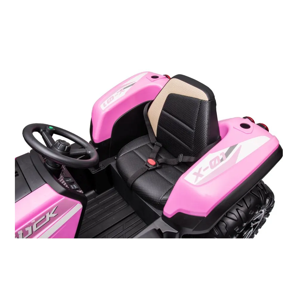 traktor na akumulator blt-206 różowy sfotografowany z góry