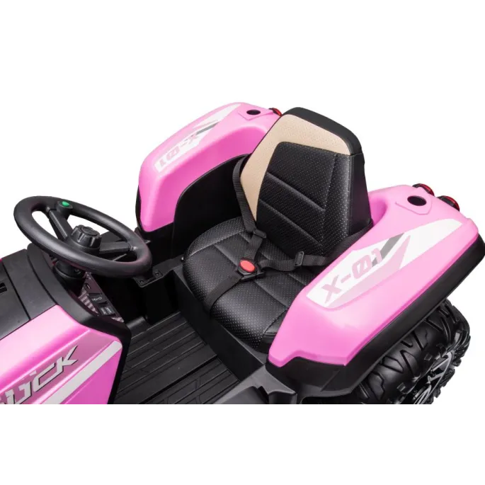 traktor na akumulator blt-206 różowy sfotografowany z góry