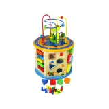 detal labiryntu z obrotowymi klockami w kostce edukacyjnej