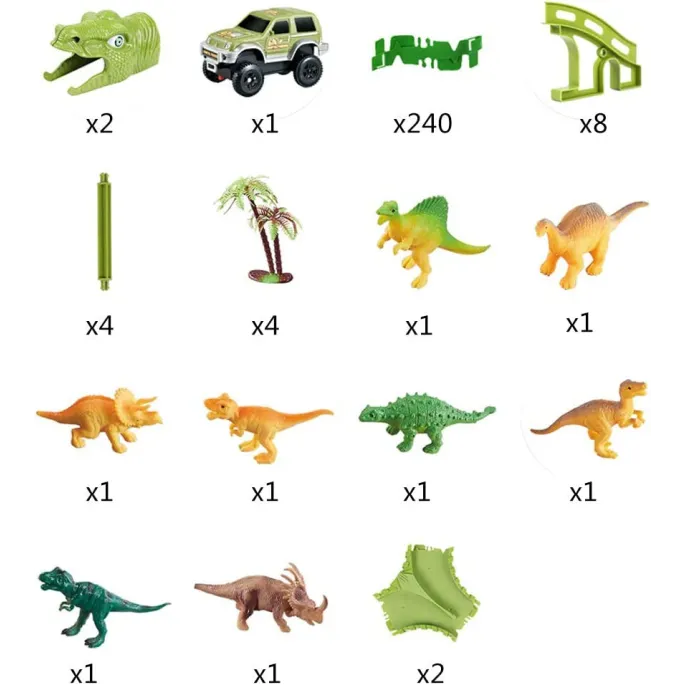 tunele w kształcie głowy dinozaura na trasie