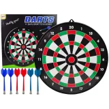 Tarcza dart z sześcioma rzutkami magnetycznymi na tle opakowania