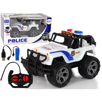 auto rc jeep policyjny z otwartymi drzwiami z przodu