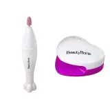 dwa kolorowe lakiery oraz brokaty do dekoracji paznokci