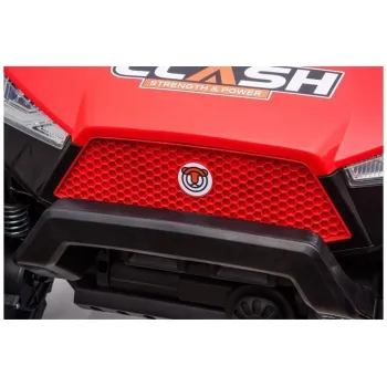 perspektywa z tyłu auta na akumulator sx1928 czerwonego