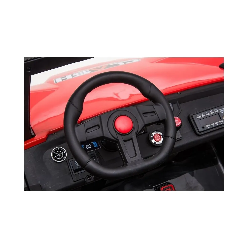 zbliżenie na bryłę samochodu sx1928 czerwonego