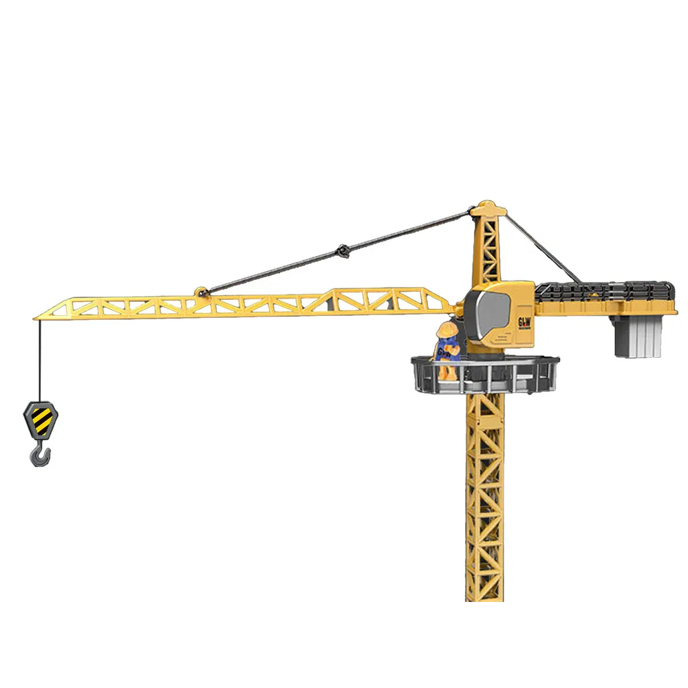 zbliżenie na detale plastikowego dźwigu z szarymi i czarnymi elementami