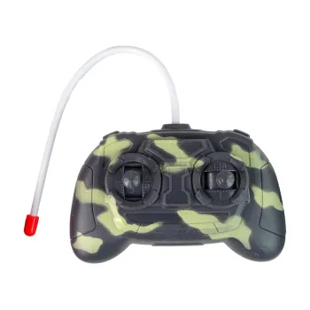 detal czerwonej diody led świecącej w lufie czołgu