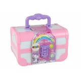 widok całego zestawu piękności w różowej szkatułce