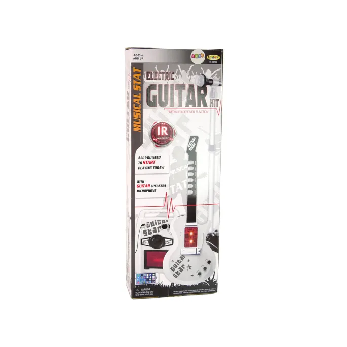 widok całego zestawu muzycznego dla dzieci rozłożonego na jasno tle