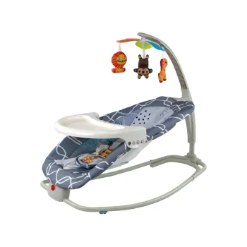 Komfortowy fotelik dziecięcy z opcją bujania i funkcją wibracji