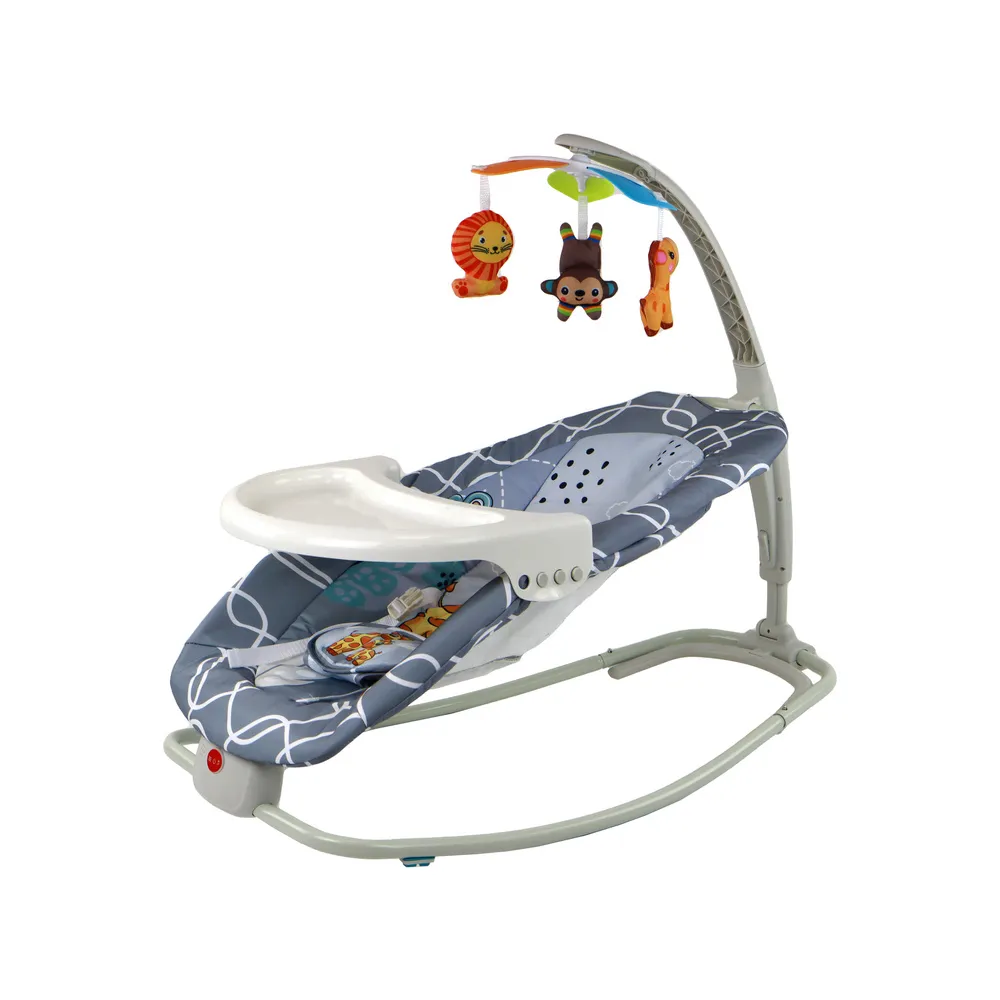 Komfortowy fotelik dziecięcy z opcją bujania i funkcją wibracji