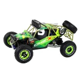 auto rc 4x4 podczas jazdy po nierównym terenie z reflektorami