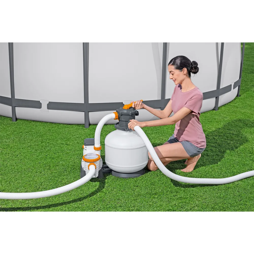 Zestaw pompy piaskowej z filtrami i akcesoriami do basenu