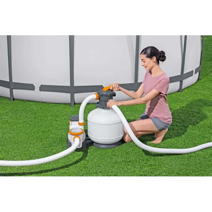 Zestaw pompy piaskowej z filtrami i akcesoriami do basenu