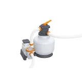 Detail pompy piaskowej z widocznym zaworem sześciodrogowym