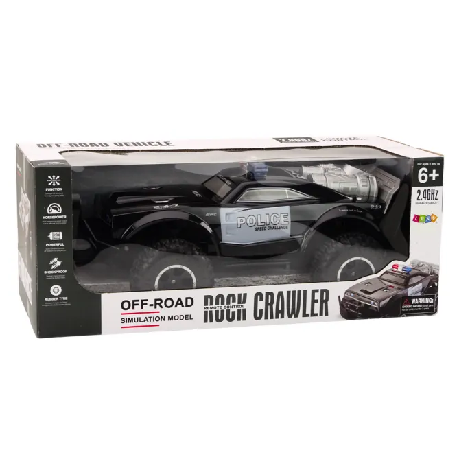 zestaw: samochód policyjny rc, pilot, akumulator i ładowarka