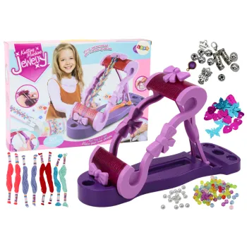 elementy zestawu do tworzenia biżuterii z muliny i koralików