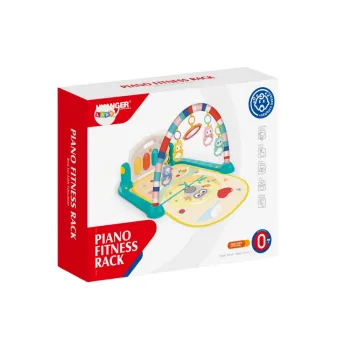 zawieszki i lustereczko na łuku nad matą gimnastyczną dla dzieci