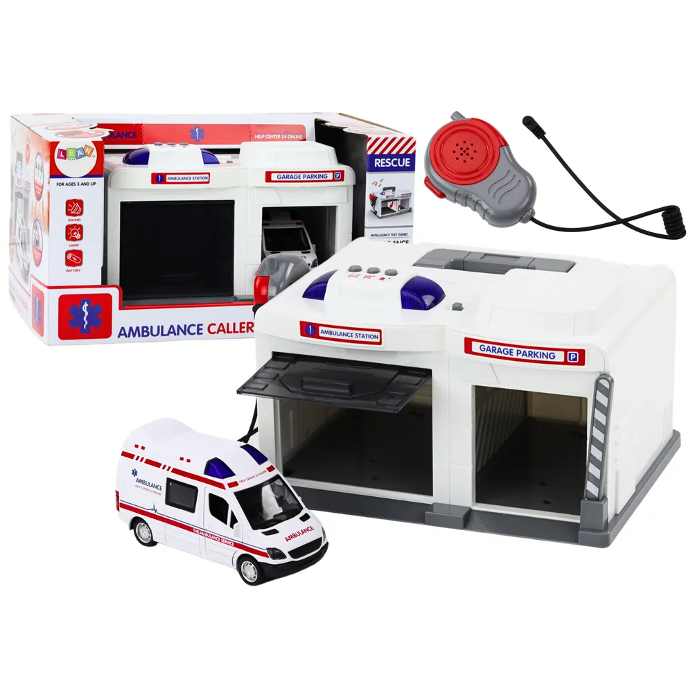 baza służb ratunkowych z ambulansem widok z przodu