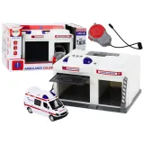 baza służb ratunkowych z ambulansem widok z przodu