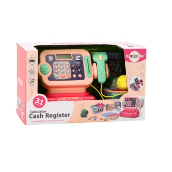 detal szuflady na pieniądze otwieranej w zabawkowej kasie fiskalnej