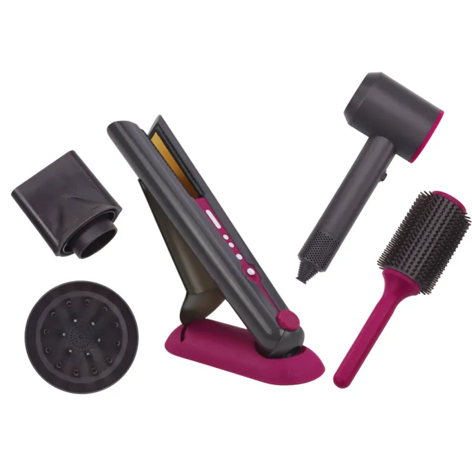 zbliżenie dziecięcej prostownicy z efektem świetlnym do zabawy