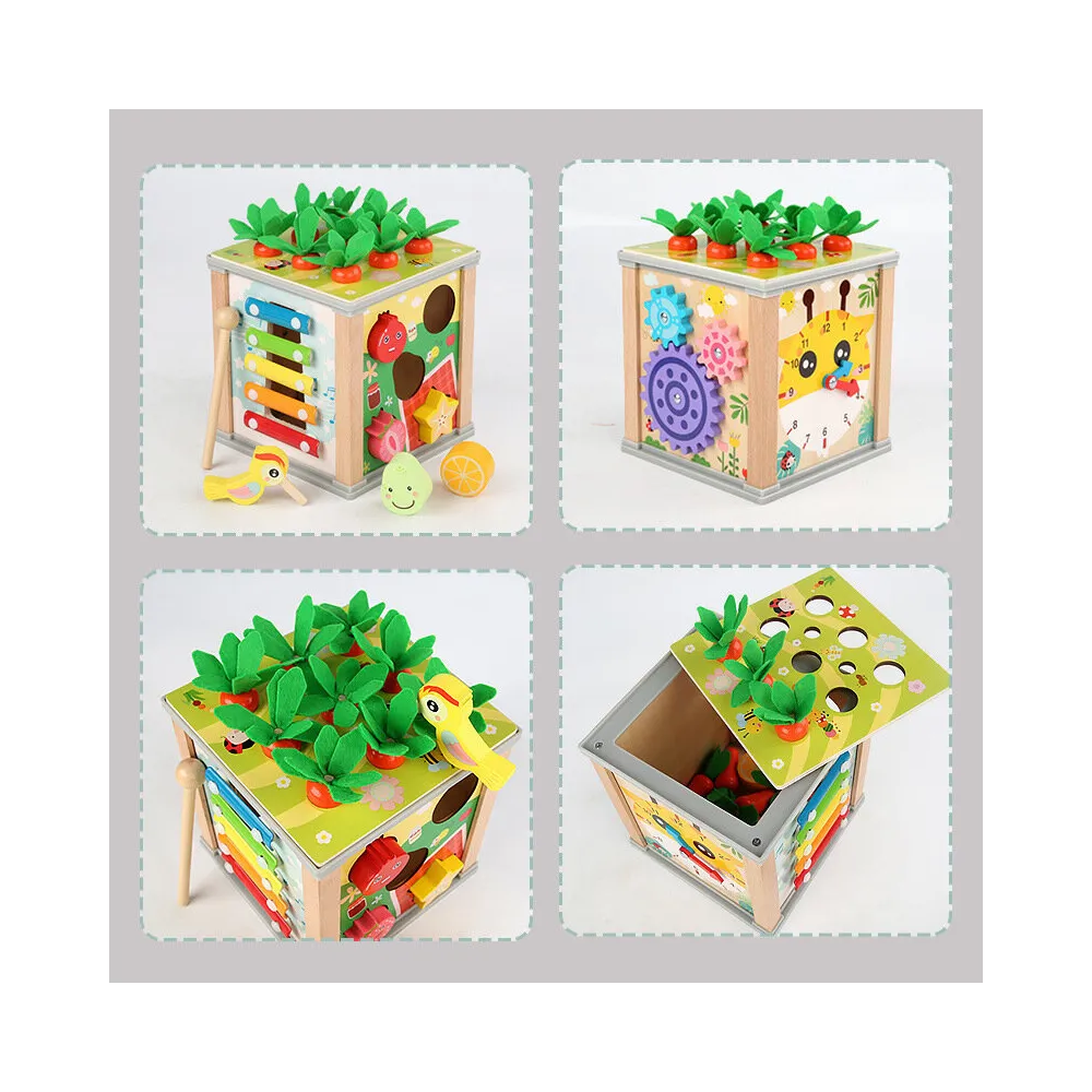 prezentacja zestawu z robaczkami, marchewkami oraz pałeczką do cymbałków