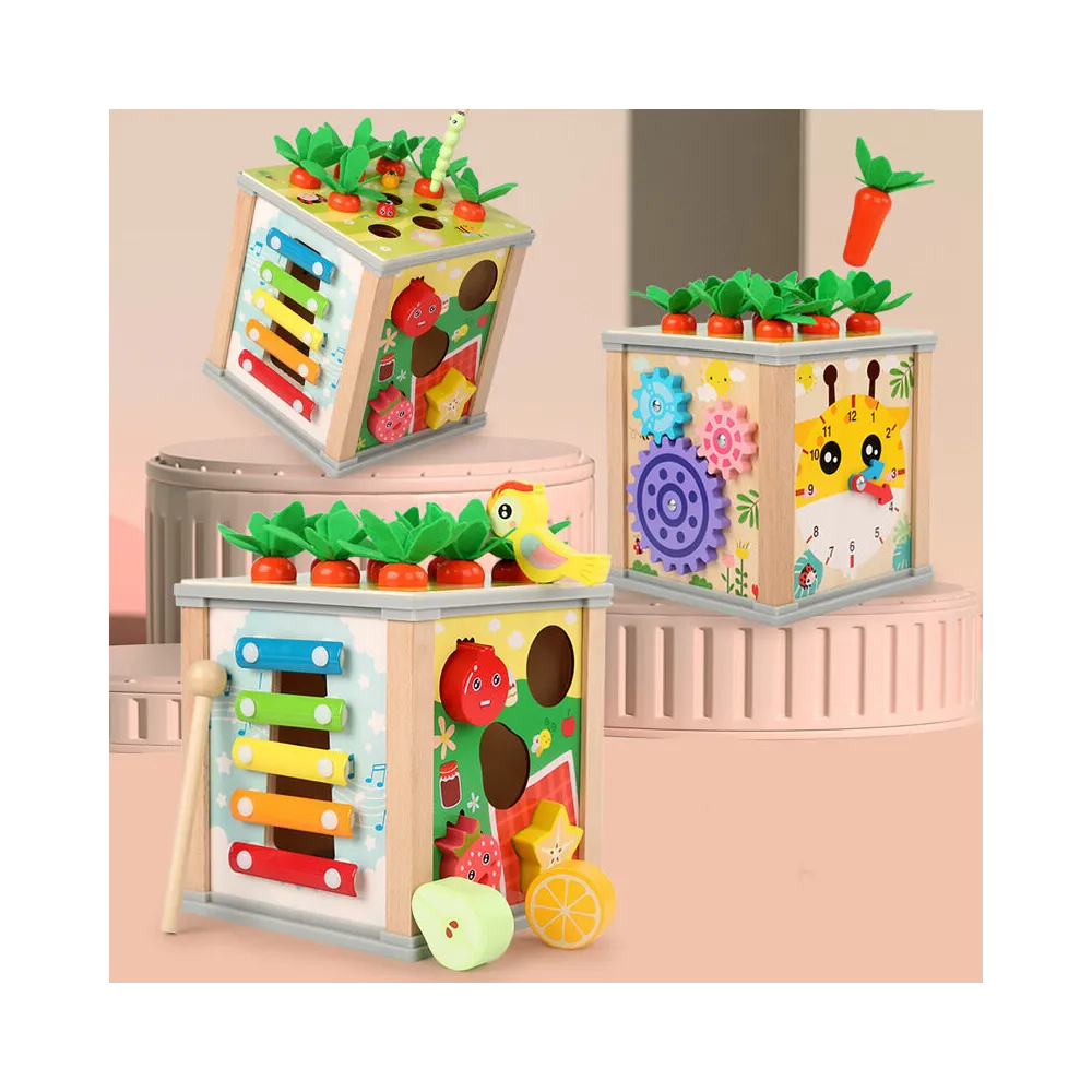 kostka edukacyjna z otwartą górą i wyjmowanymi elementami