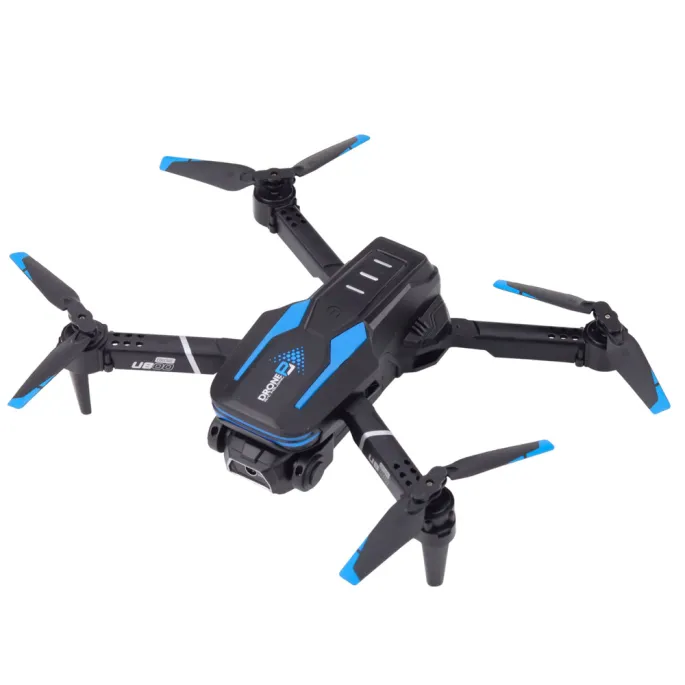 zbliżenie na przód drona LU800 z widoczną kamerą i światłami LED